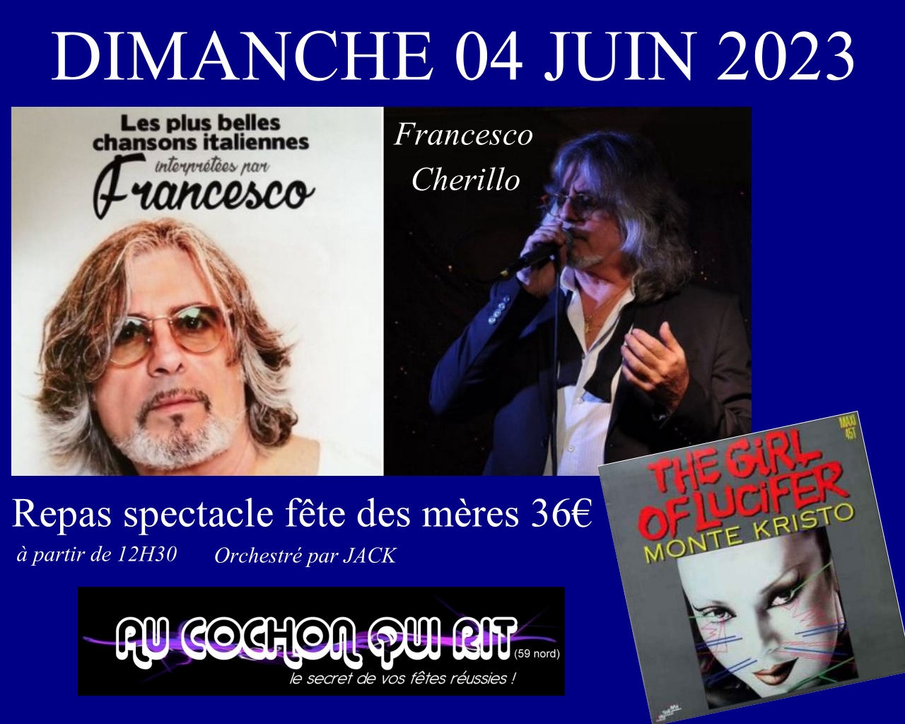 Dimanche 04 juin 2023 / Francesco Cherillo / spécial fête des mères / cliquez ici pour plus d’info