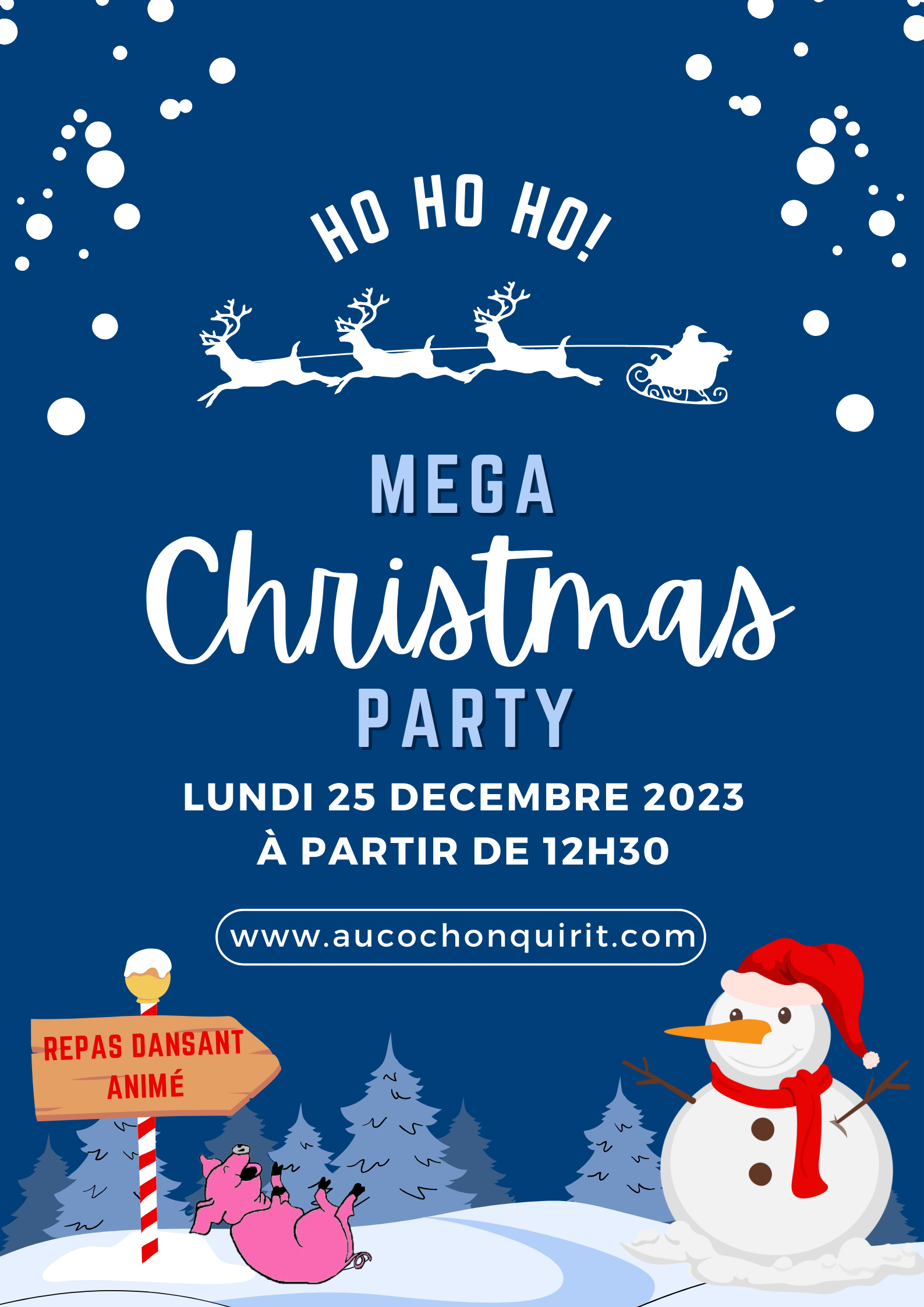 NOËL AU COCHON / LUNDI 25 DECEMBRE 2023 à partir de 12H30