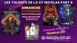 Lire la suite à propos de l’article DIMANCHE 07 DECEMBRE 2025 / Les talents de la st Nicolas party X cliquez ici pour + d’infos