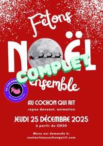 Lire la suite à propos de l’article Jeudi 25 décembre repas de fête de Noël