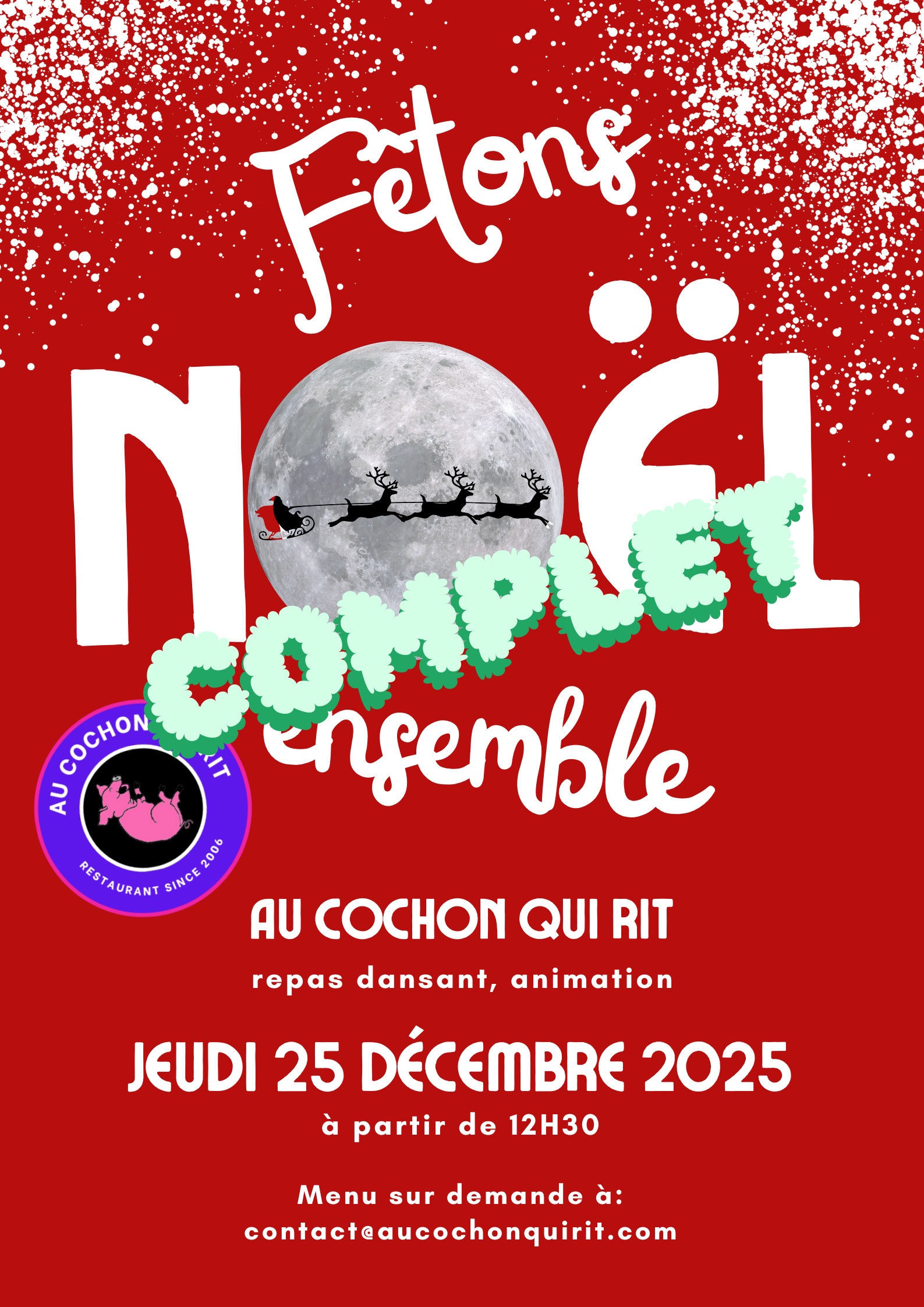 Lire la suite à propos de l’article Jeudi 25 décembre repas de fête de Noël